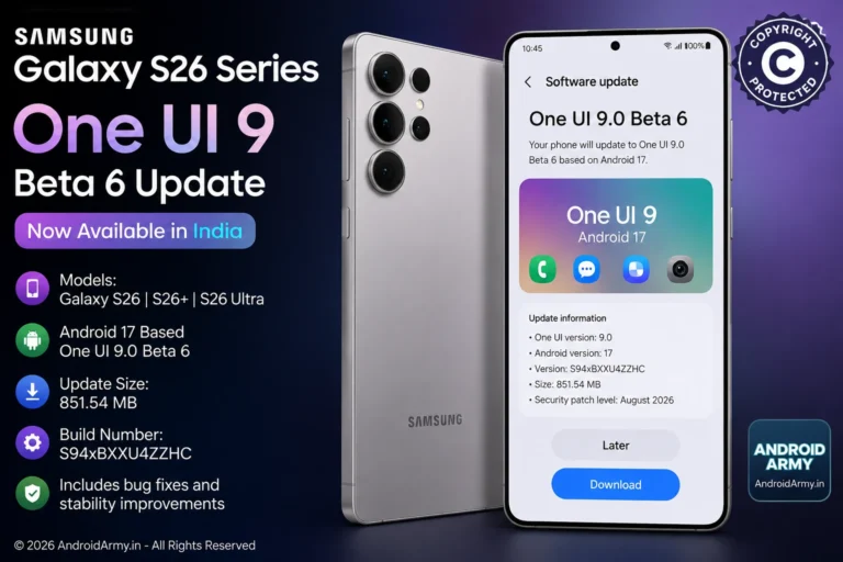 Galaxy S26 One UI 9 Beta 6 Released in India