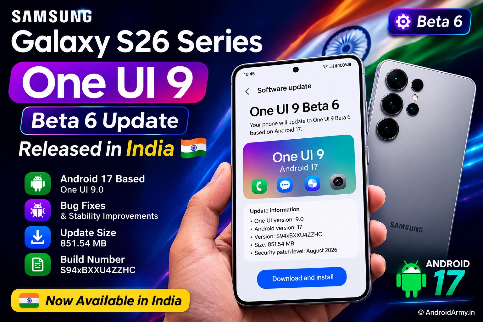 Galaxy S26 One UI 9 Beta 6 Released in India