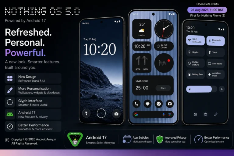Nothing OS 5.0 Android 17 new features and redesigned interface on Nothing Phone